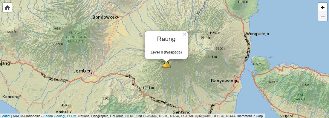 Gunung Raung erupsi