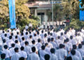 Upacara hardiknas di SMA An Nur Malang