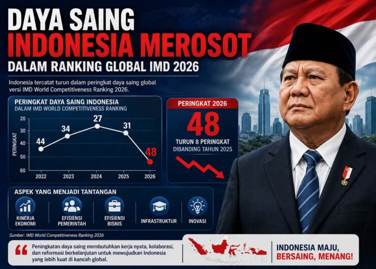 Daya Saing Indonesia Merosot Tajam