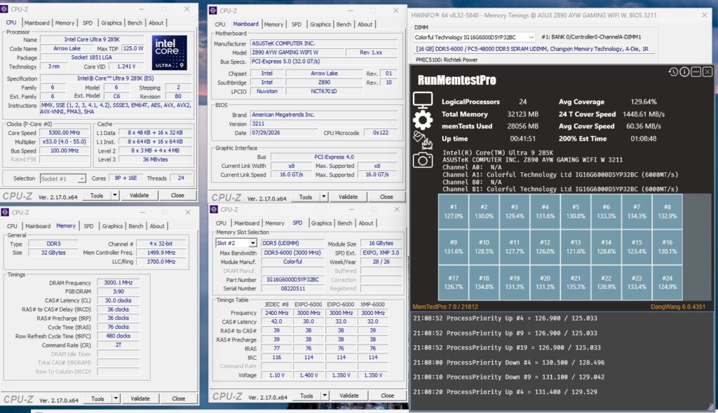 1 ASUS Motherboard d RAM DDR5 CXMT