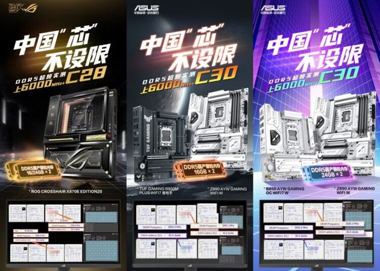 Motherboard besutan ASUS yang kompatibel dengan RAM DDR5 CXMT yang mampu menembus 9000 MT\s